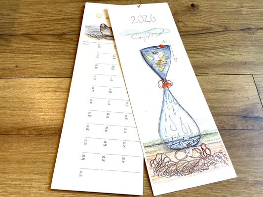 Wandkalender illustriert von Inka Erichsen 11x32cm 2026
