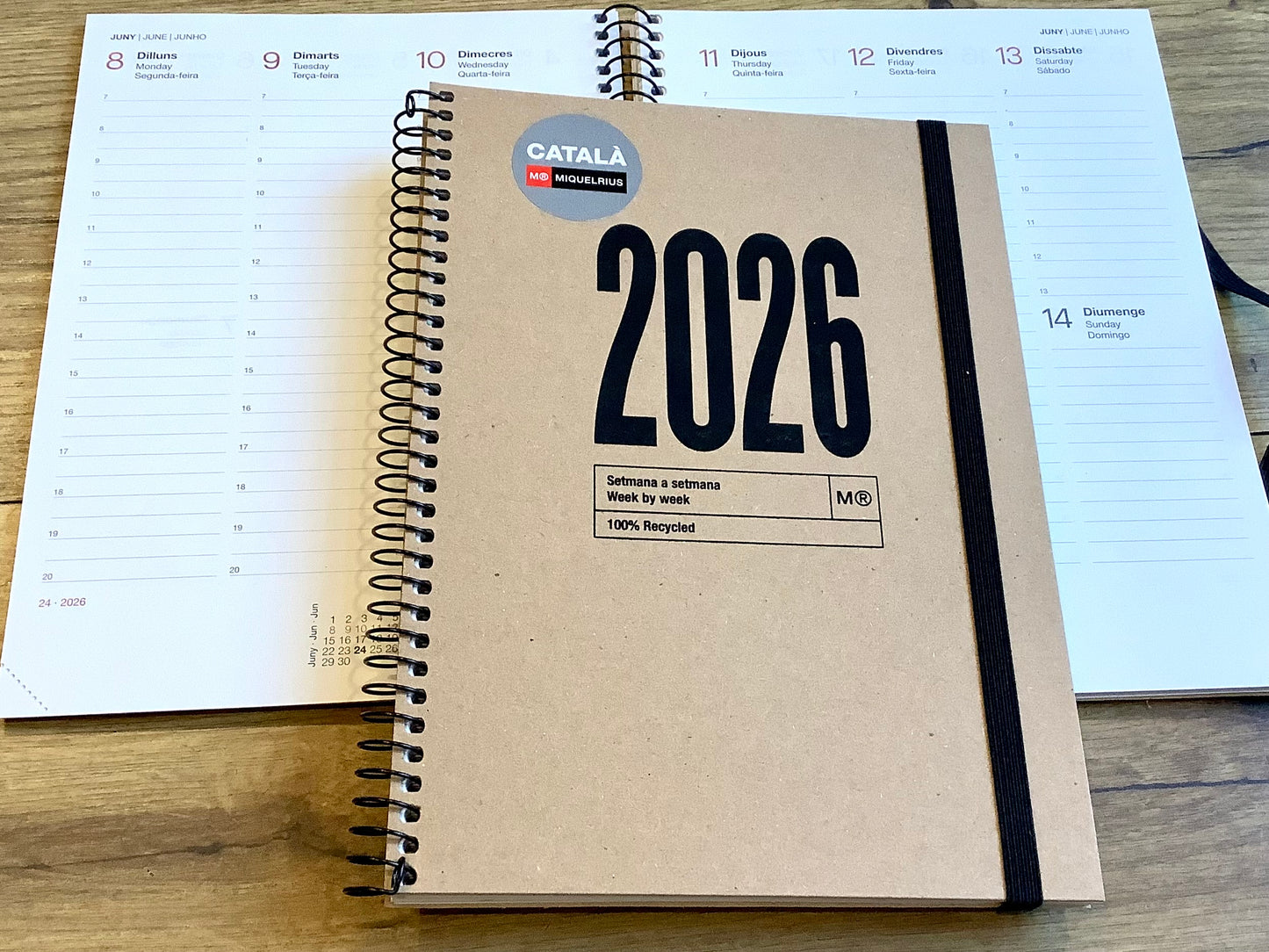 Wochenplaner Spiralkalender A5 Miquelrius kraft 2026