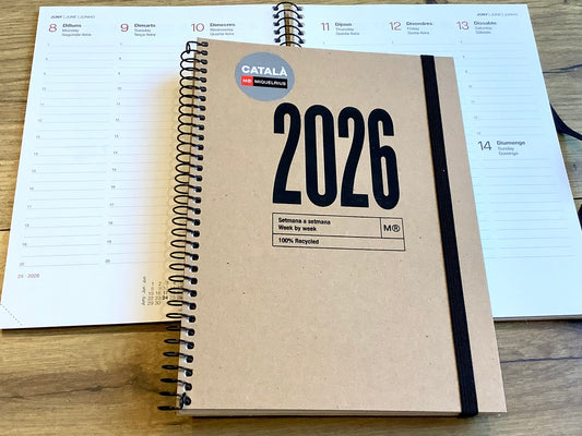 Wochenplaner Spiralkalender A5 Miquelrius kraft 2026