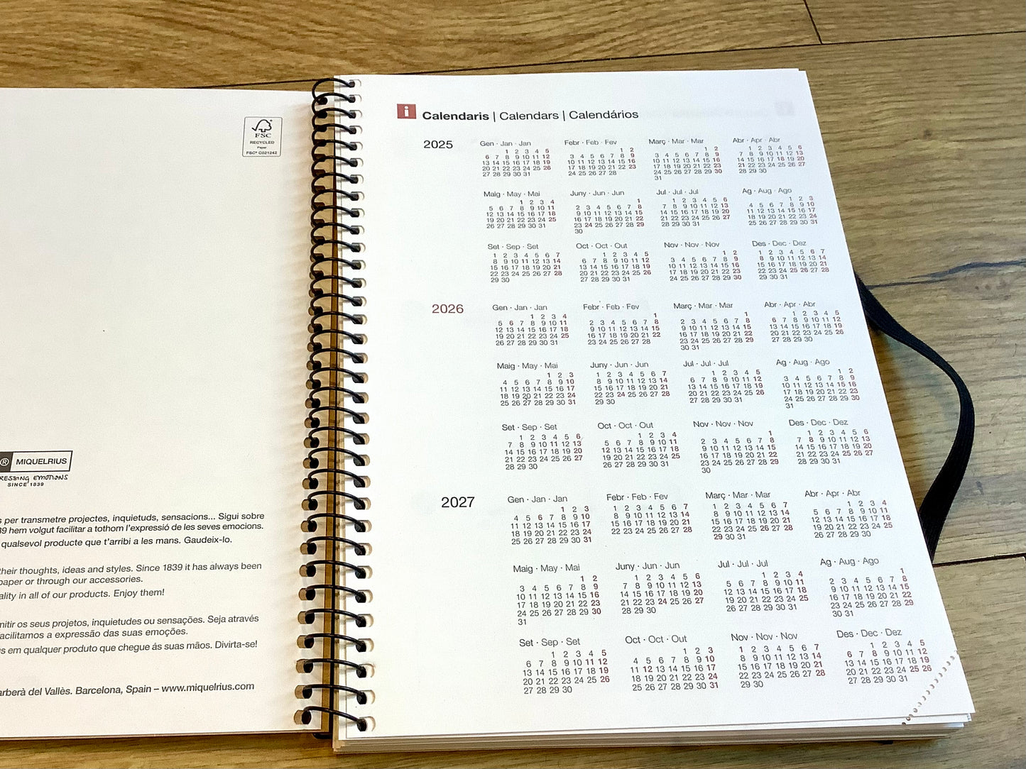 Wochenplaner Spiralkalender A5 Miquelrius kraft 2026