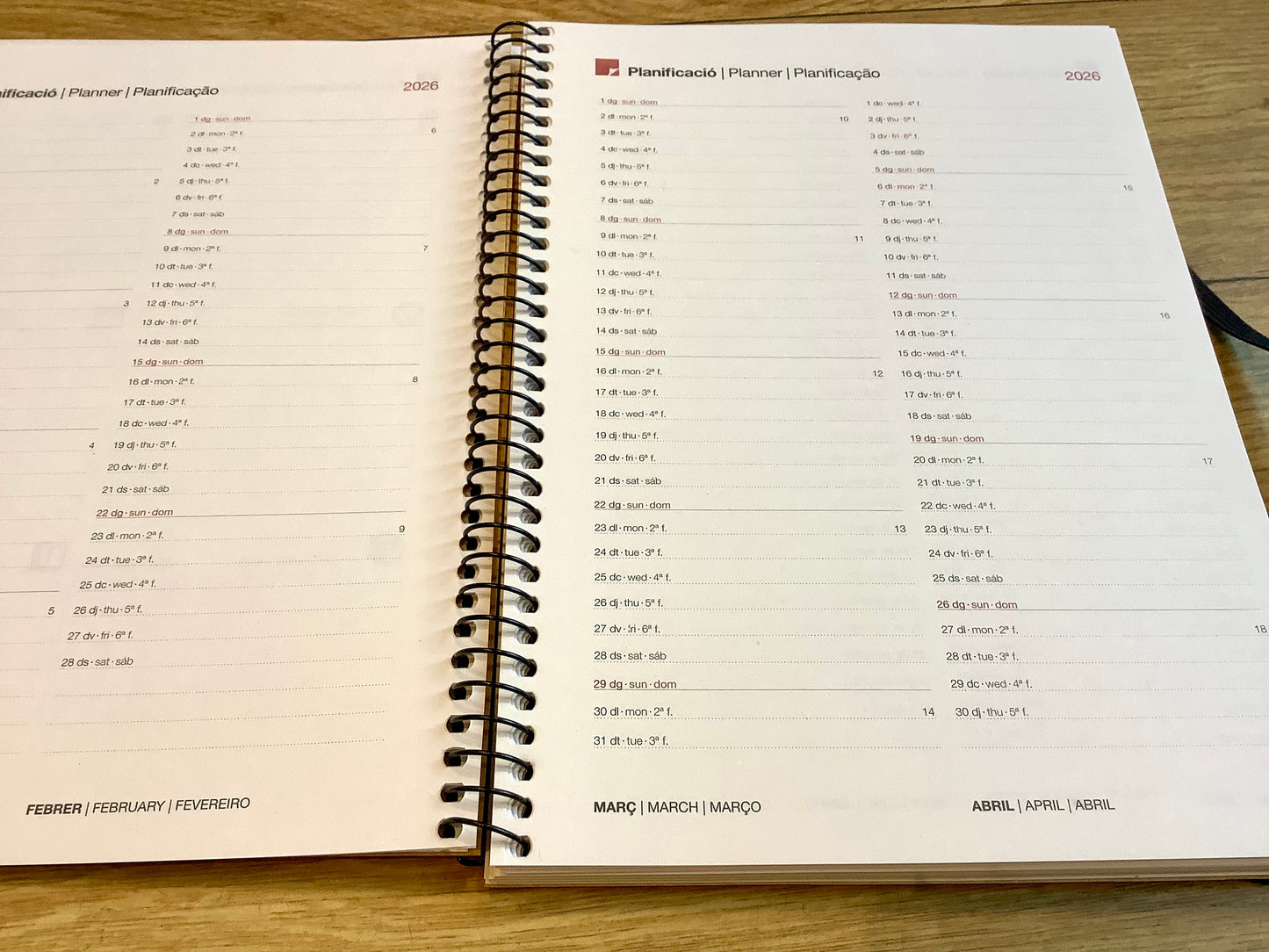 Wochenplaner Spiralkalender A5 Miquelrius kraft 2026