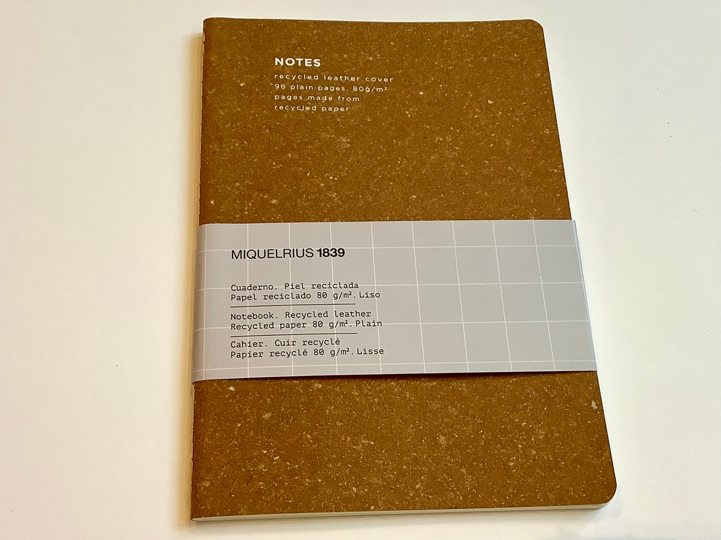 Notizbuch A5 Recycling-Leder blanko Miquelrius