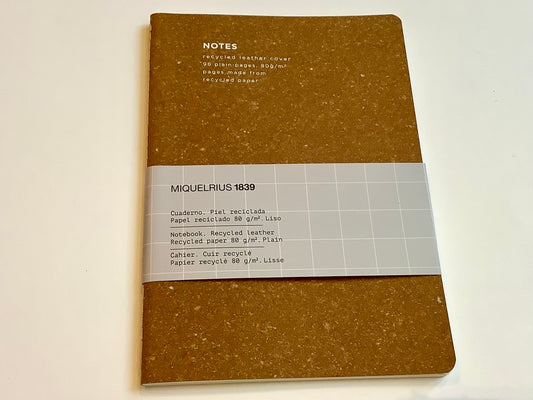 Notizbuch A5 Recycling-Leder blanko Miquelrius