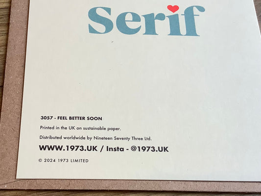 Grußkarte Feel better soon (Serif, 1973)
