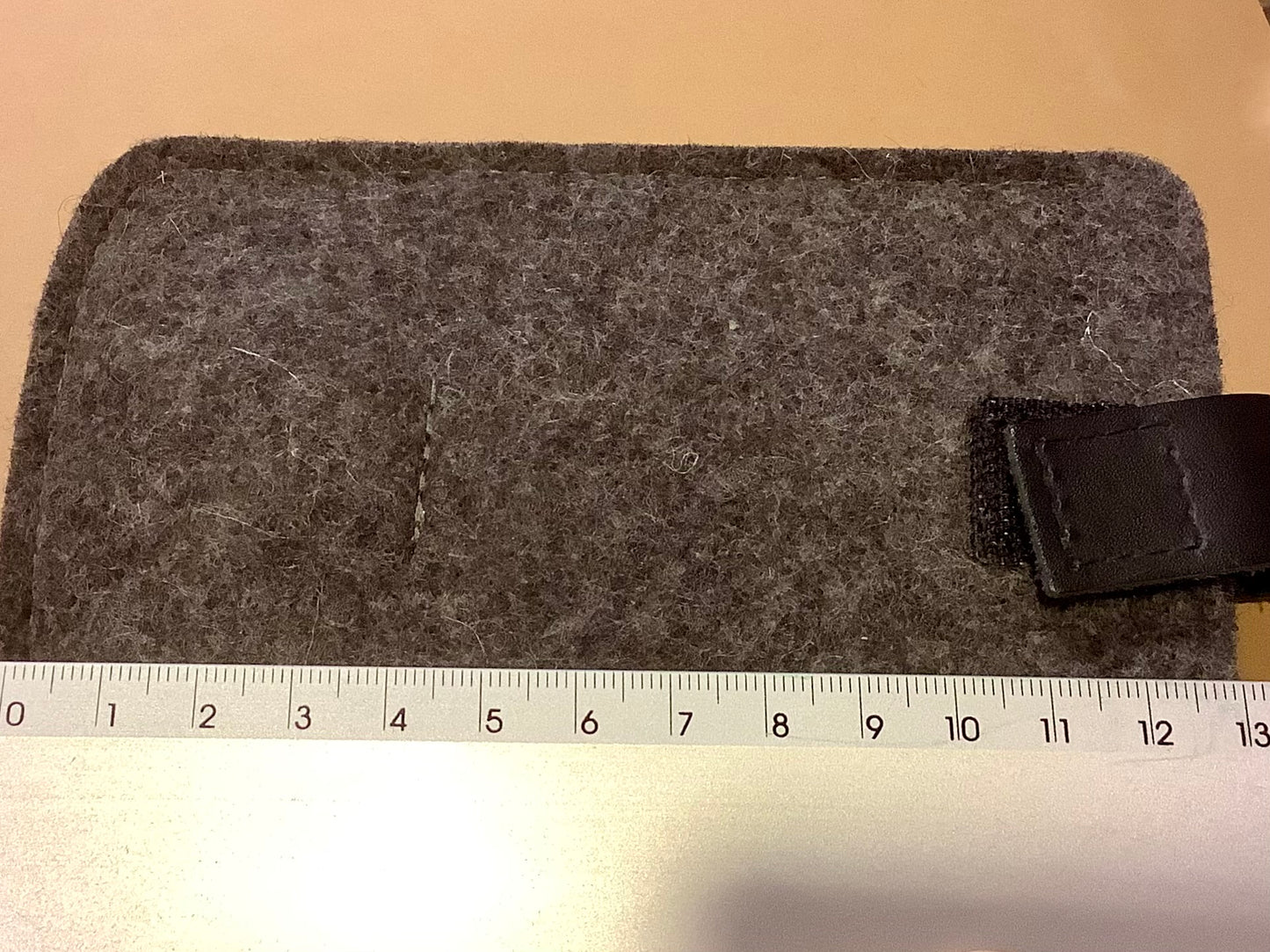 Handyhülle Filz grau 8x13cm (innen 12 x 6,5cm)