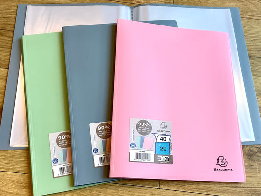 Sichtmappe 20 Hüllen recycelt Pastellfarben Exacompta