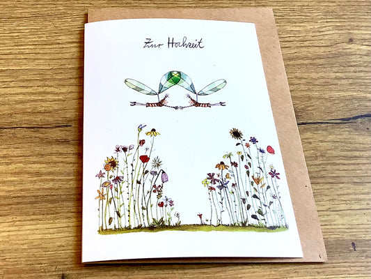 Klappkarte Frauen Hochzeit Propeller (Erichsen) - Polly Paper - Umweltfreundliche Schreibwaren