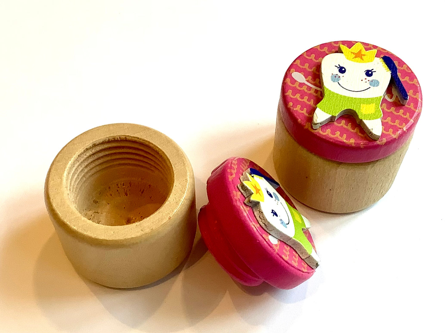 Holz-Milchzahndose Zahnfee 4cm pink - Polly Paper - Umweltfreundliche Schreibwaren