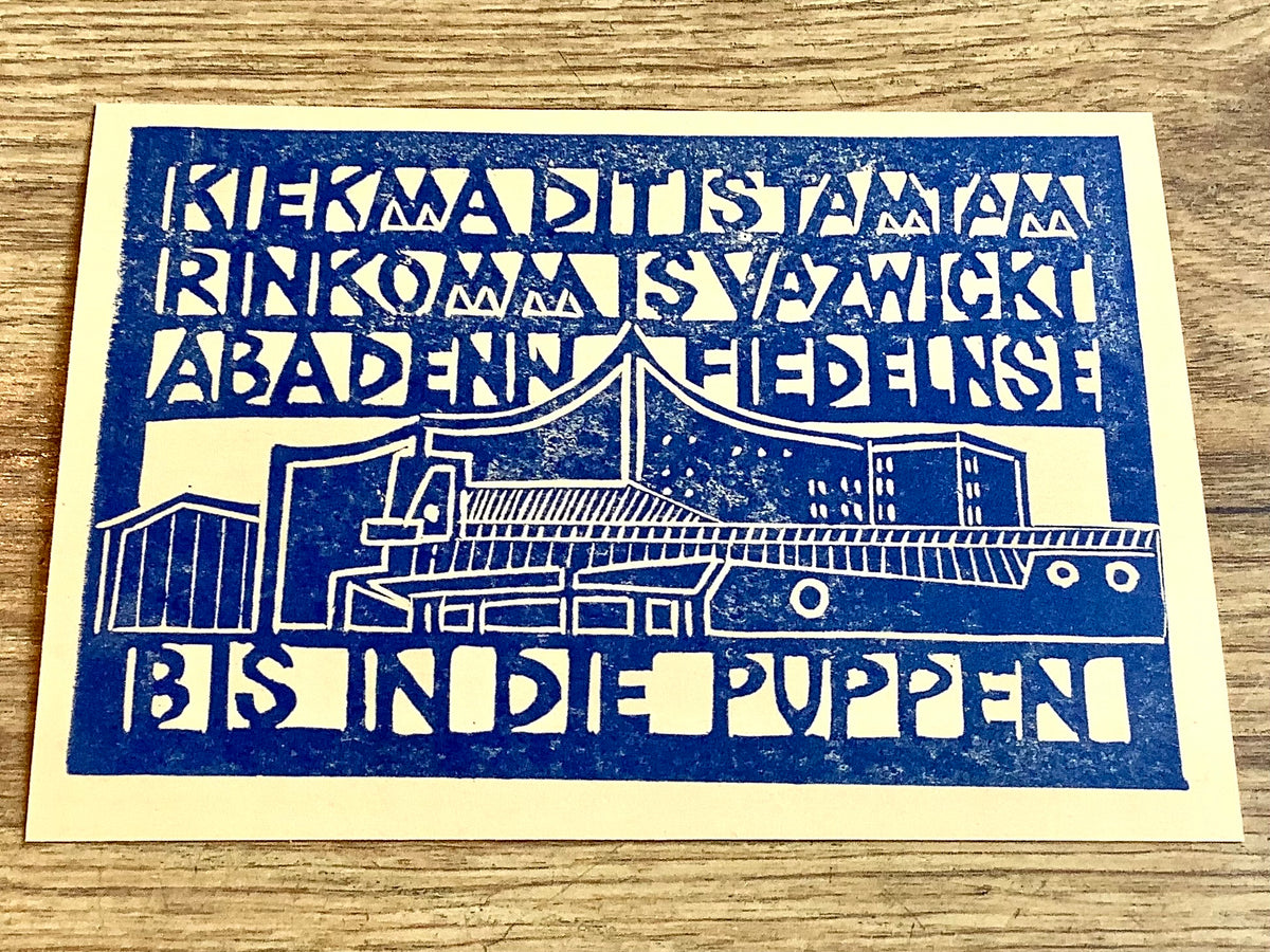 Postkarte Berliner Philharmonie Tam Tam (Flitzpost) - Polly Paper - Umweltfreundliche Schreibwaren