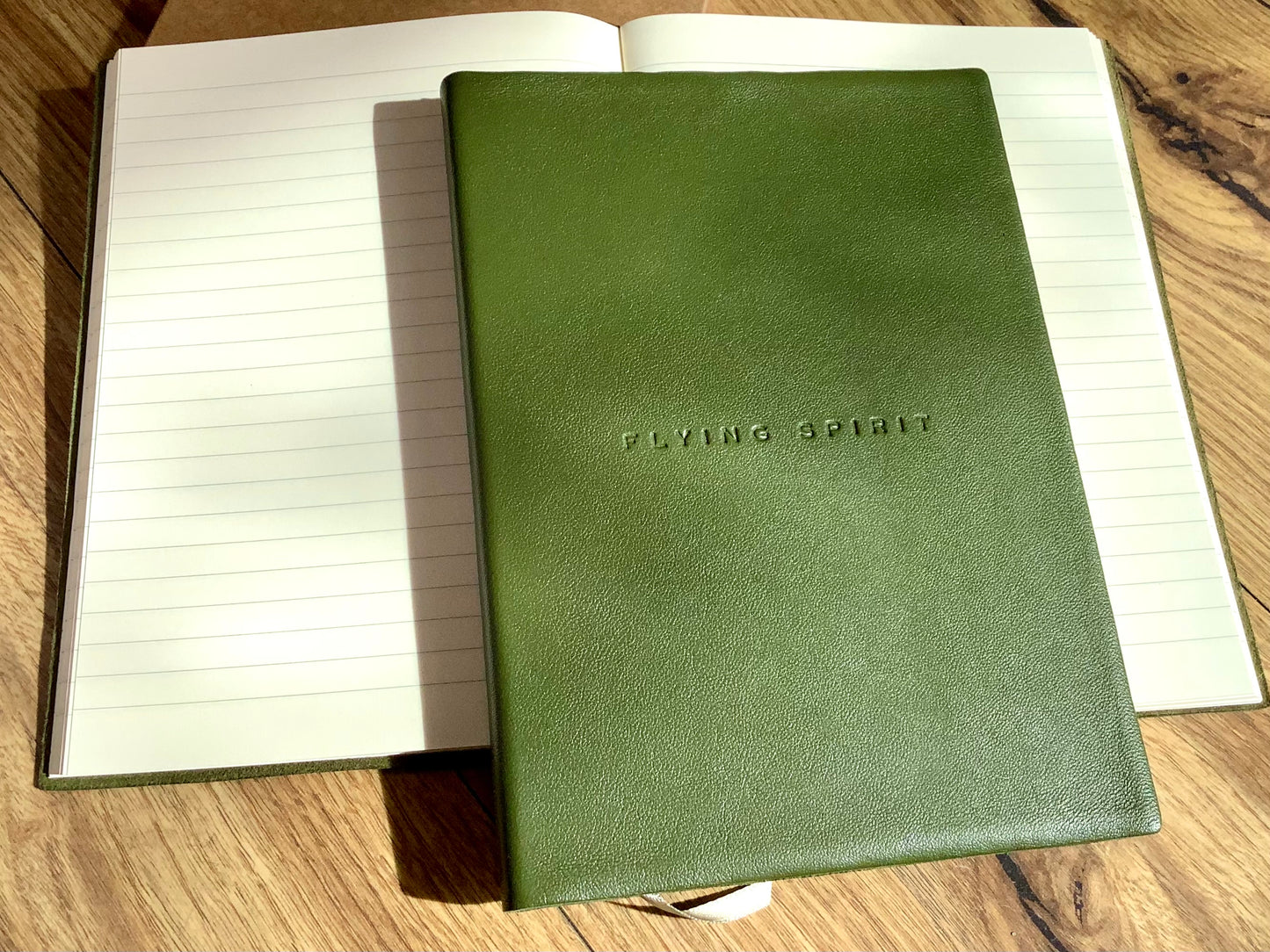 Notizbuch A5 liniert Ledereinband olive Clairefontaine