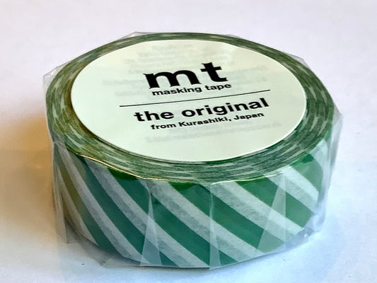 mt tape stripe deep green 7m (washi tape)