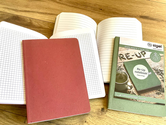 Notizbuch A5 gebunden Sigel Re-Upcycling vegan°
