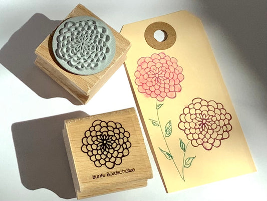 Holzstempel Dahlie 3x3cm (Bunte Bordschätze)
