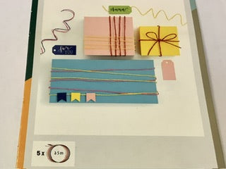Papierkordel bunt 5x 5m 2mm