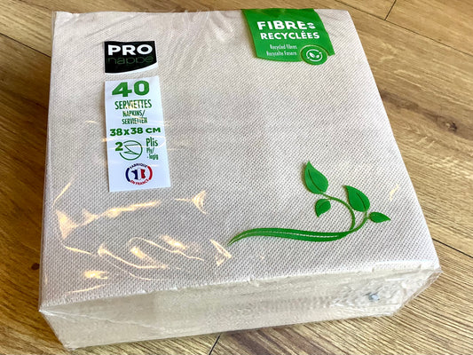 Servietten natur Recycling-Tissue 40St. 38x38cm