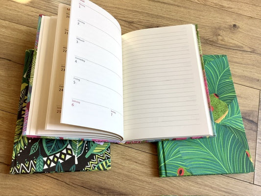 Tagebuch 17x24cm mit Stoff bezogen Notizbuch°