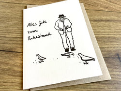Briefkarte Alles Gute zum Ruhestand Tauben
