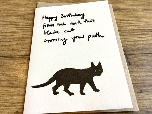 Briefkarte Schwarze Katze Birthday (Superjuju)