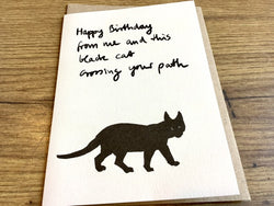 Briefkarte Schwarze Katze Birthday (Superjuju)