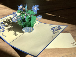 3D-Karte Blaue Blumen
