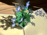 3D-Karte Blaue Blumen