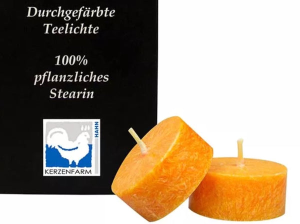 Teelichter 10St. Stearin kbA orange