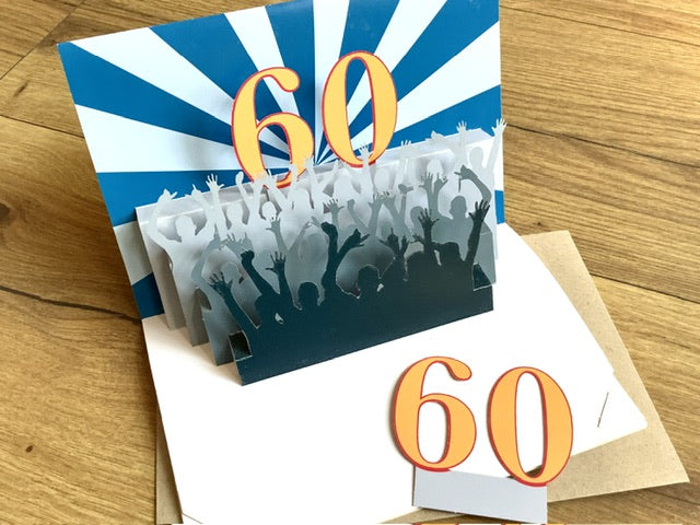 Pop-Up-Karte Zum 60. Geburtstag – Handgefertigt, Personalisierbar, Mit 3D-Effekt