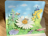 3D Pop-up-Karte Blumen Wildbienen