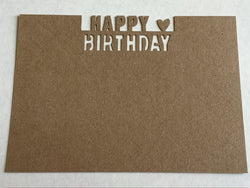 Postkarte Happy Birthday gestanzt braun