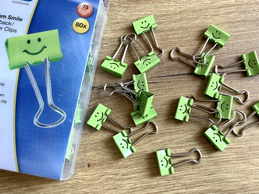 Foldback Clips Smile bunt 19mm°