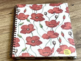 Spiral-Notizbuch 18x22 Mohn blanko RC