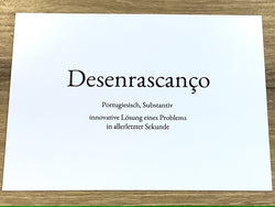 Postkarte „Desenrascanco“ (Wortschatzkarte)