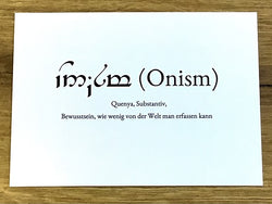 Postkarte „Onism“ (Wortschatzkarte)