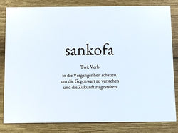 Postkarte „Sankofa“ (Wortschatzkarte)