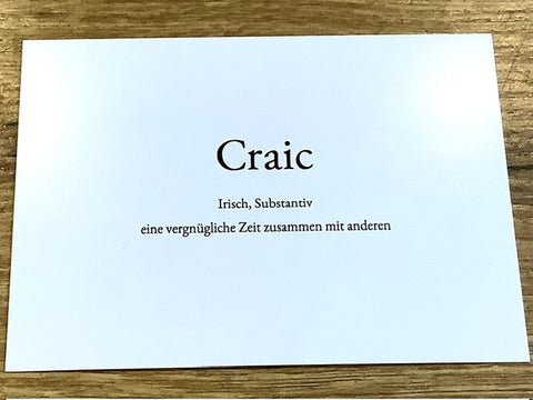 Postkarte „Craic“ (Wortschatzkarte)