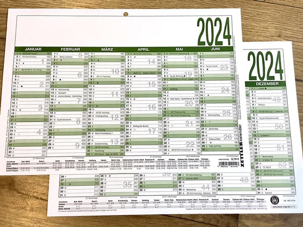 Wandtafelkalender A4 Zettler 2024