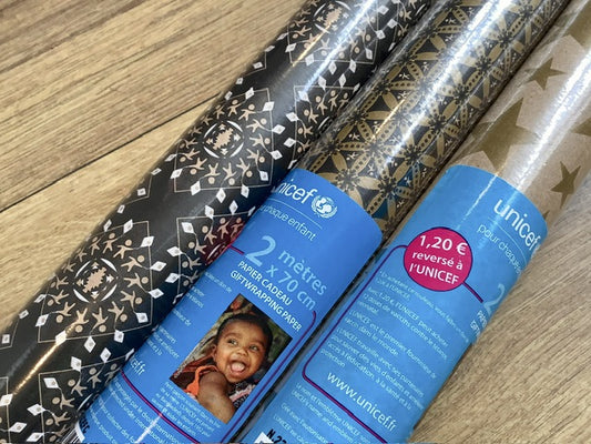 Geschenkpapierrolle Unicef 0,7x2m Recycling