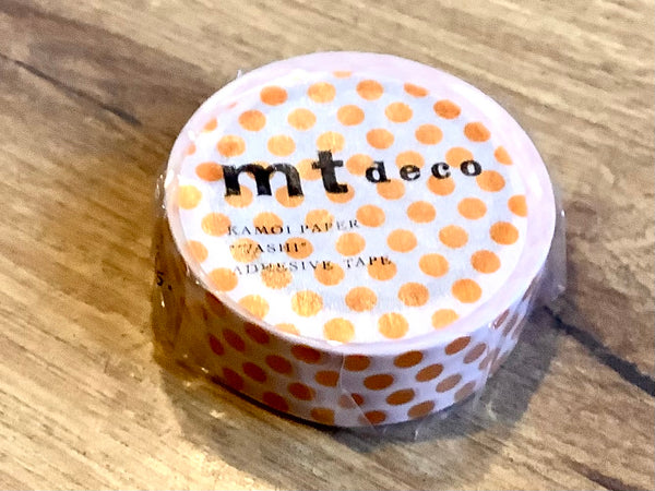 mt washi tape dot orange 7m