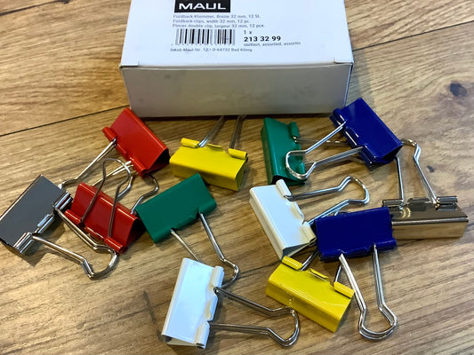 Foldback-Clip 12x 32mm farbig MAUL