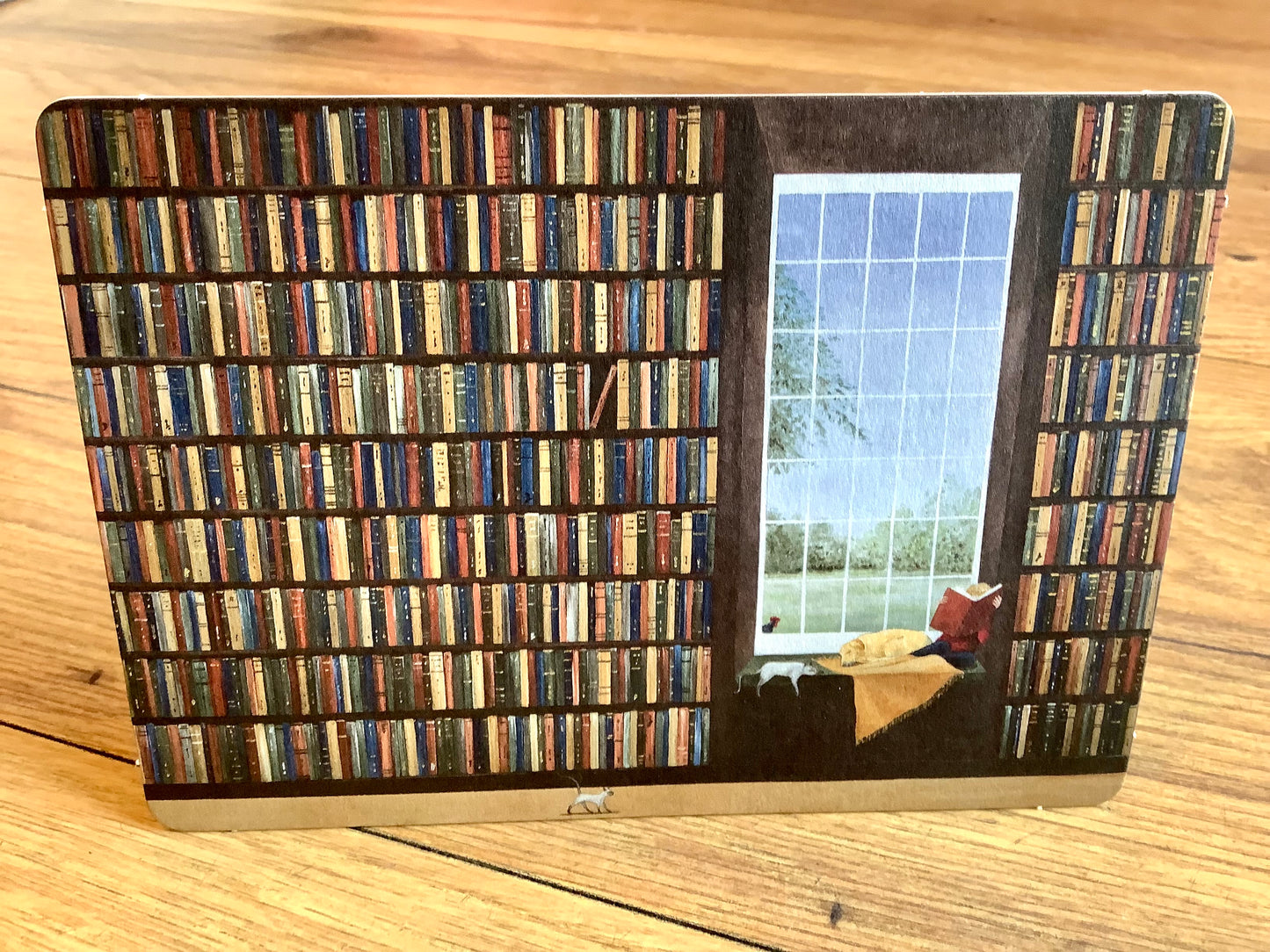 Aufstell-Karte Bücherwand (Wer ist der Täter?)