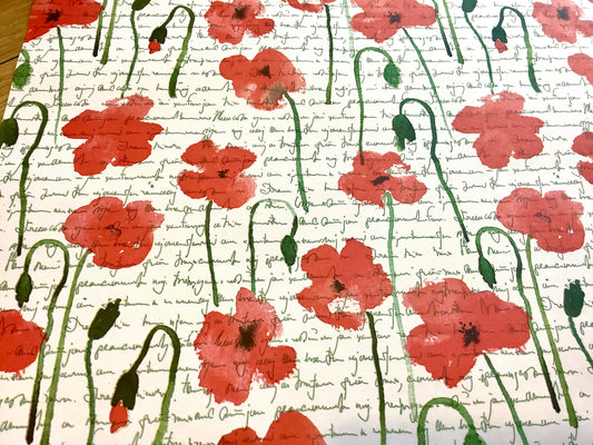 Geschenkpapier Mohn 50x70 Recycling