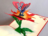 3D-Karte Schmetterling auf Blume Moving card