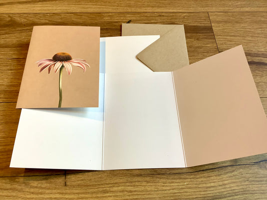 Doppel-Klappkarte A6 Blüten ("30x40") Leporellokarte°