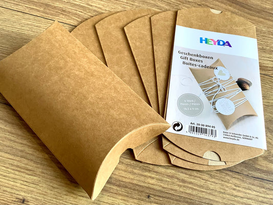 Mini Kissenschachteln 6 St. kraft braun 9x12,5cm