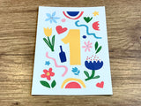 Postkarte Zahlen 0-9 Bow & Hummingbird