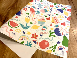 Geschenkpapier Flowers Fruit Fun  (Bow&Hummingbird)