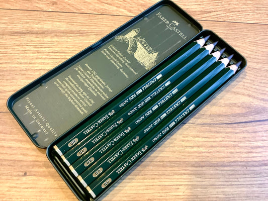 Bleistift-Set 5 Grafitstifte 9000 jumbo Faber-Castell HB-8B
