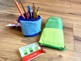 Etui + Stifteköcher Federtasche Brunnen blau