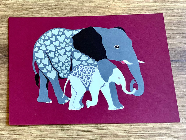 Postkarte Elefanten (Martha von Maydell)