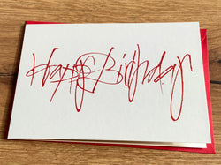 Briefkarte Happy Birthday rot (Petry/ Kettcards)